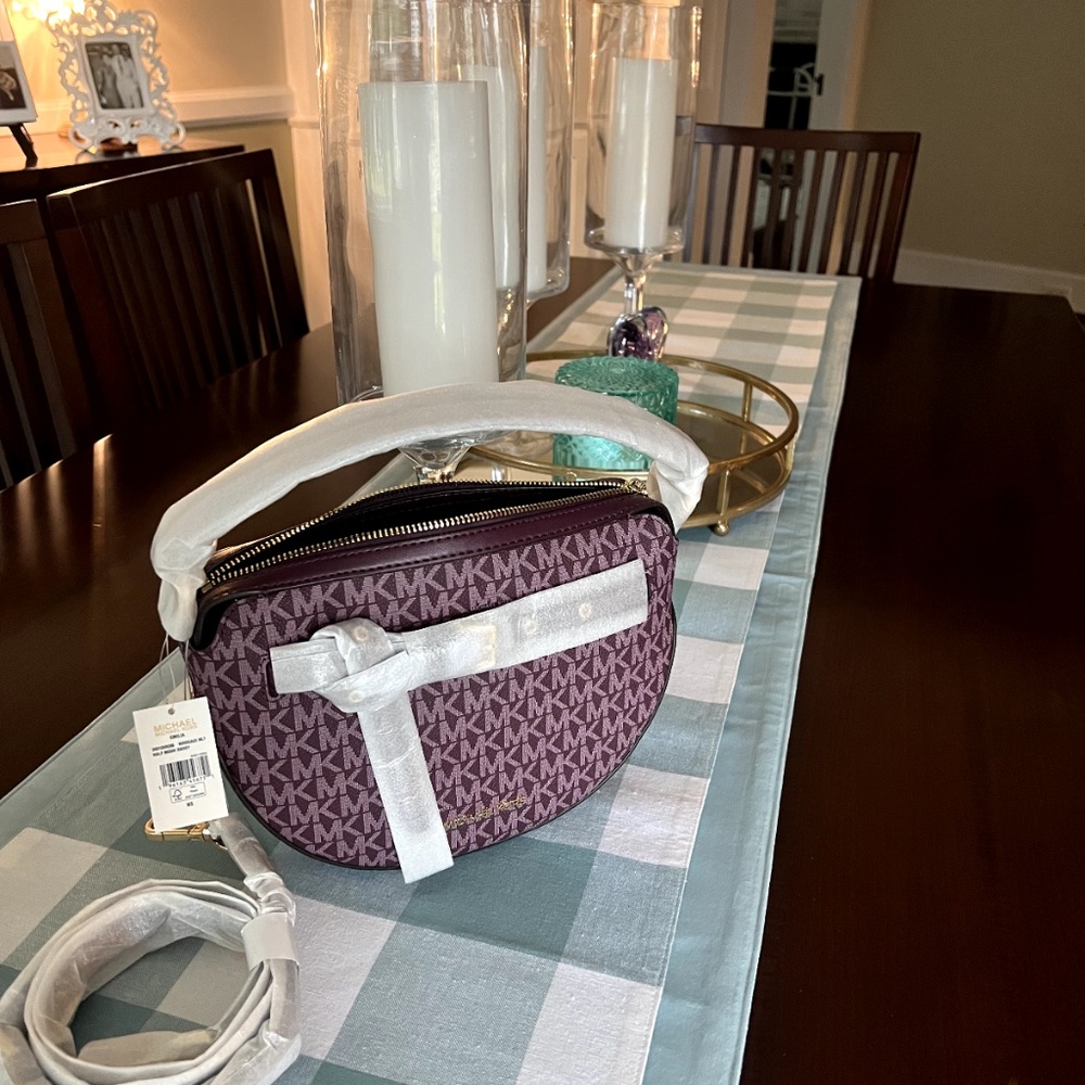 SOLD. Michael Kors Emilia Signature Purple Plum